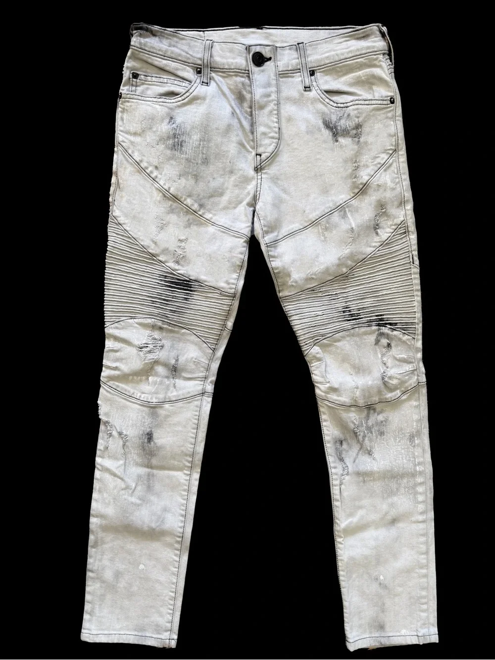 True Religion Men’s Rocco Relaxed Skinny Distressed Jeans Sz 29